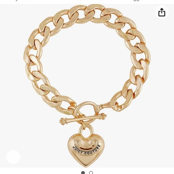 NEW with tags Juicy Couture Bracelet gold tone one size 7.5 - Picture 3 of 5